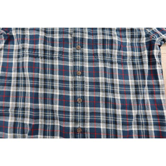 Duluth Trading Co Men's Blue Plaid Button Down Dress Shirt - Picture 4 of 6